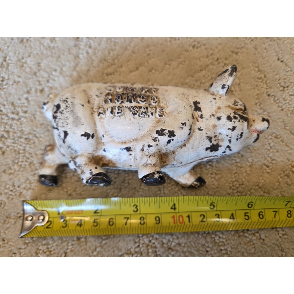 *Pick Up At Mantua Home-No Shipping Available* Collectable Rare Vintage 6.5'' White Norco Pig Coin B