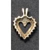 Image 2 : 10K Gold Heart Necklace Pendant With Some Diamonds  - Total Weight: 1.1g