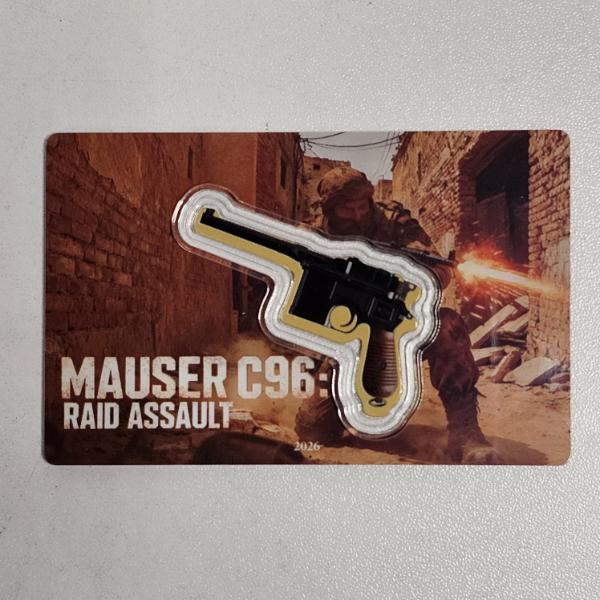 2026 Republic Of Liberia Mauser C96: Raid Assault 12 Dollars .9999 Fine Gold Coin - AGW 0.001 ozt