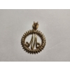 Image 2 : 14K Gold Detailed "M" Pendant TW: 3.1g