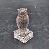 Image 1 : Vintage Uranium Degenhart Glass Wise Owl On Books Figurine - New Violet