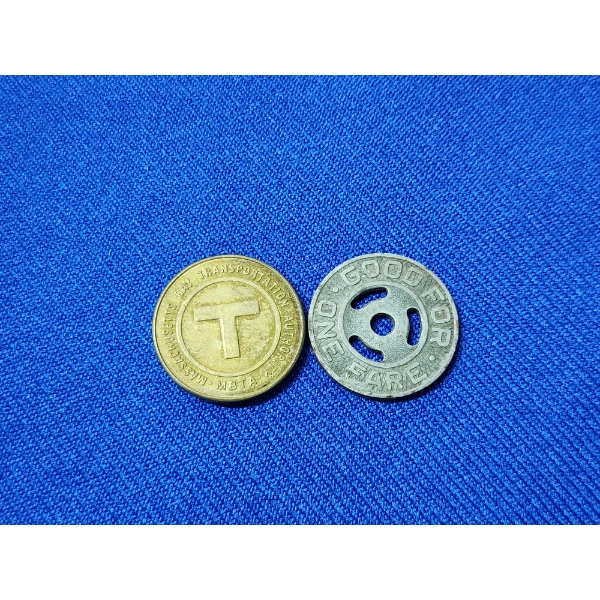 Two Vintage Transportation Tokens: Massachusetts & Pittsburgh 