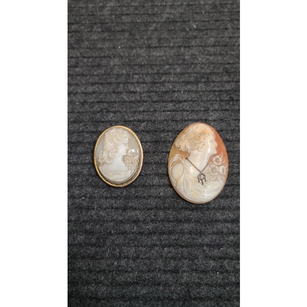 Lot Of (2) Cameos 1 Pendant & 1 Loose