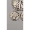 Image 3 : U.S 1937 Walking Liberty 90% Silver Half Dollar & 1939, 1941 90% Silver Mercury Dimes - FV: $0.70