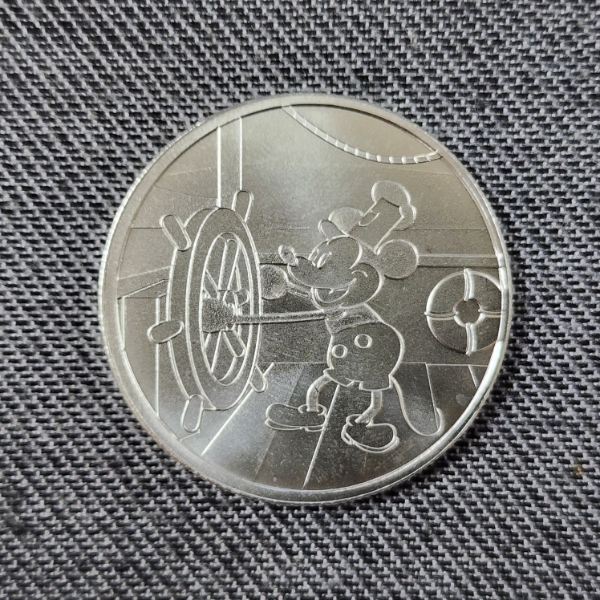 Disney Steamboat Willie One Ounce .999 Fine Silver Round ~ UNCIRCULATED, MINT CONDITION