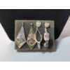Image 1 : Two Pairs of Earrings: Two-Tone Sterling Silver & 14K Gold Filled Diamond-Shaped/ Cowboy Hat & Spurs