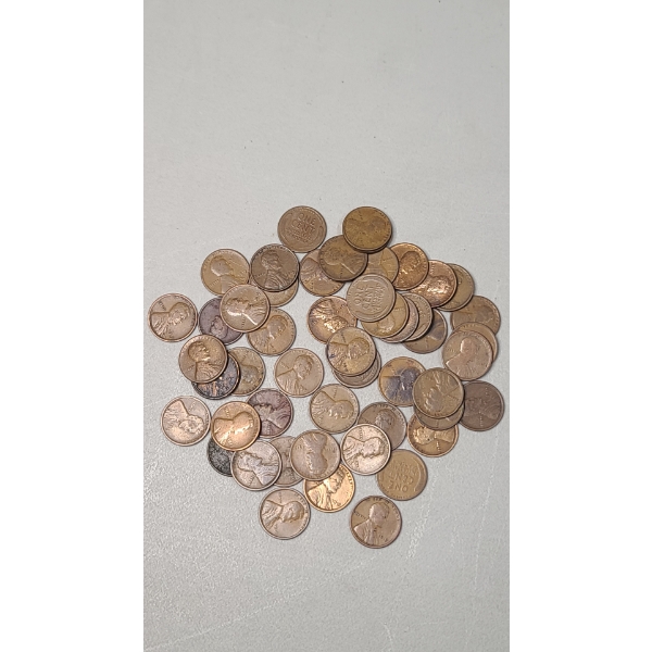 (50) 1919 Lincoln Wheat Pennies - Face Value: $0.50