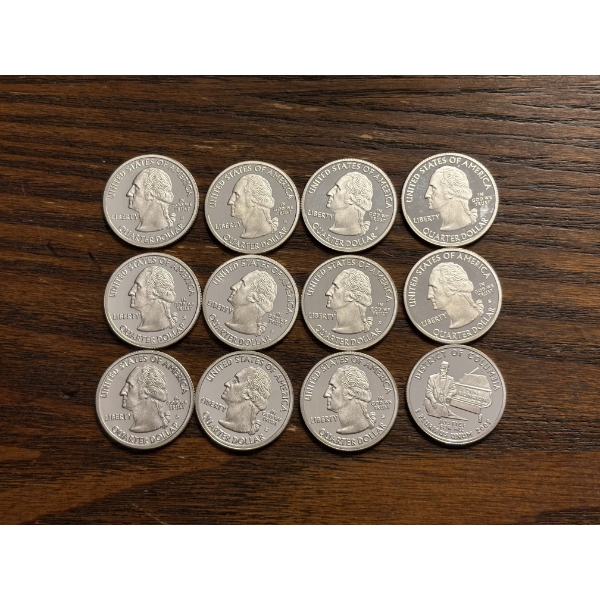 90% Silver - 2009-S Quarters - District of Columbia - Struck by the U.S. Mint- FV $3.00