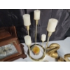 Image 3 : Vintage Hamilton Mantle Clock & Lot Brass Candle Holders, Snuffer, Bookends