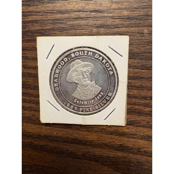 .999 Fine Silver .825 Toz Deadwood, South Dakota Calamity Jane - Historic Black Hills