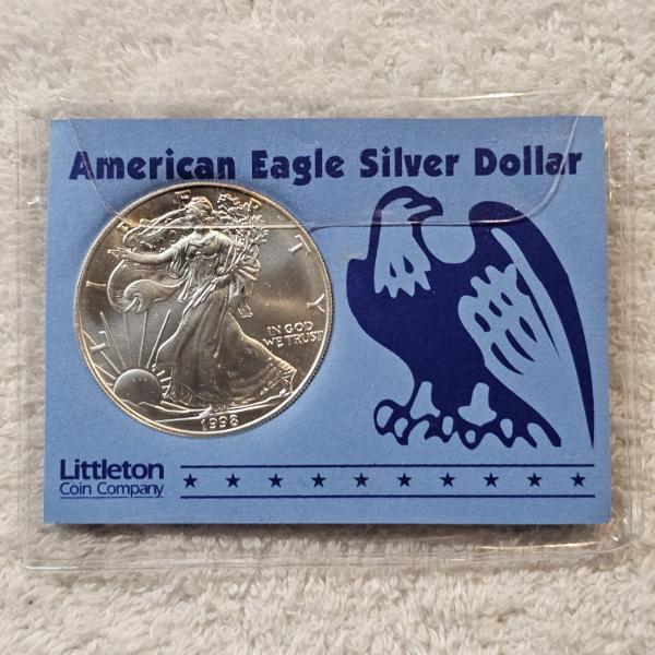 1998 1 Troy Oz. .999 Fine Silver American Eagle Round