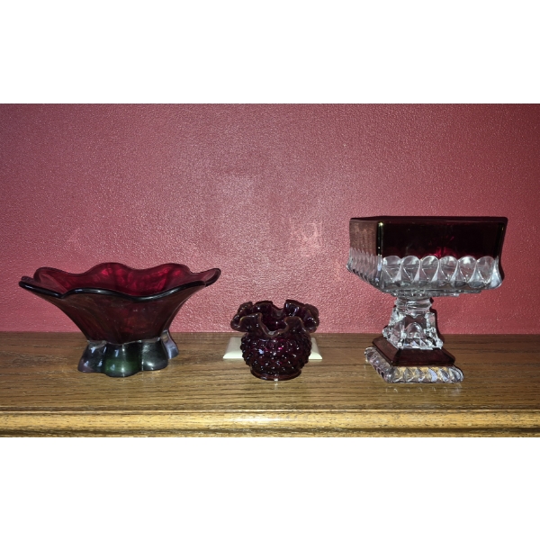 Louisville Home Pickup - Vintage Art Glass Ruby Group - Fenton / Indiana Glass - See Pics
