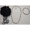 Image 1 : Beaded Sterling Silver Ali Aluma USA Matching Necklace & Bracelet Set With Dust Bag - Weight: 21.6g