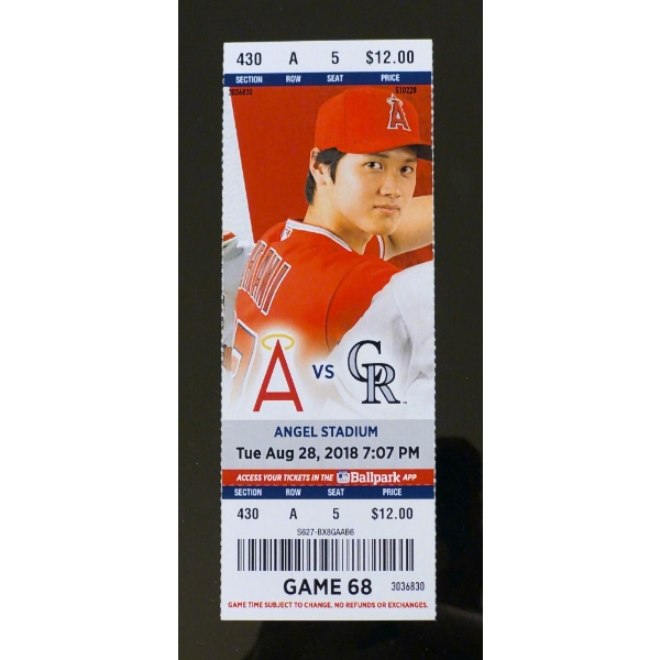 Investment Opp --- Mint Gem Unused SHOHEI OHTANI 1st Season 1st Photo Ticket #430 - SEE DETAILS