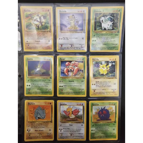 Lot of (9) Assorted Rare Vinatge Pokemon Trading Cards - Jungle Edition