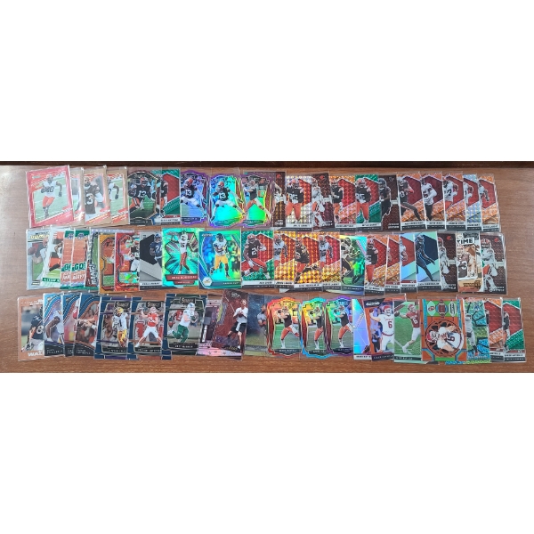 Large Lot of Around 80 Topps 2020, 2021 & 2022 Football Trading Cards Ft. Mayfield, Chubb & More!