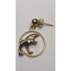 Image 2 : Pair Of 14K Yellow Gold Dolpin Earrings & 14K Gold Single Twisted Hoop Earring - Total Weight: 1.8g