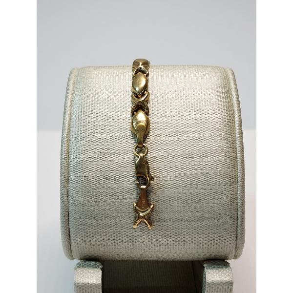 10K Yellow Gold XOXO Style 7" Bracelet (Damaged) TW: 4.1g