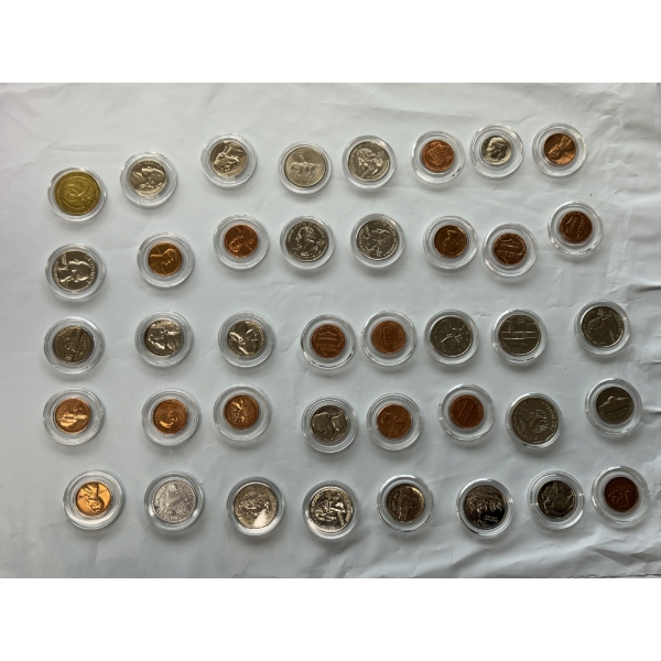 Lot Of 40 Coins In Case Holders - Great Condition