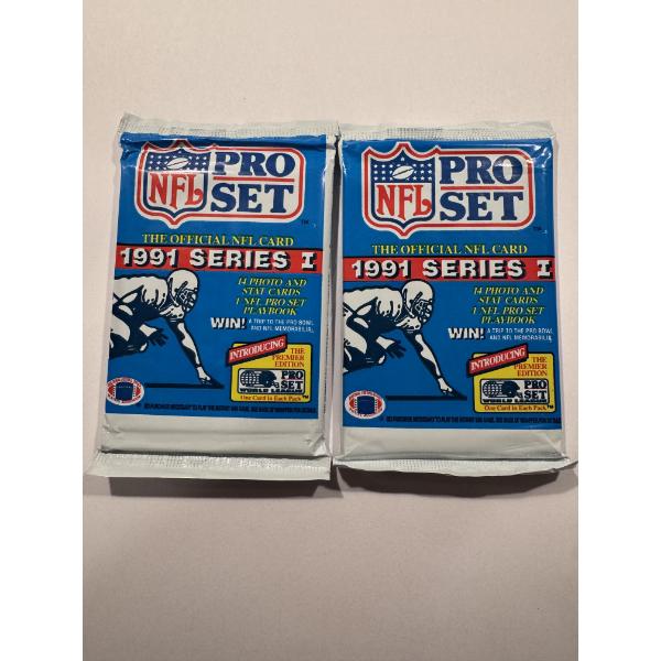 2 - 1991 Pro Set Series I NFL Football Card Wax Packs - Factory Sealed - Possible Favre Rookie ++++