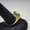 Image 2 : 14K Yellow Gold Ring Green Jade Disc "Fu" Good Fortune Greek Key - Size 9 - Total Weight: 4.0g