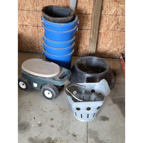 *Pick Up At Mantua Home-No Shipping Available* Great Condition Garden Wheeled Caddy, Steel Debris Bu