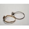 Image 5 : Two 10K Gold Rings: Size 7 Yellow Gold Heart Ring, Sise 9.5 White Gold Pearl Ring TW: 1.9g