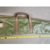 Image 4 : Vintage Green & Tan Leather Soft-Lined Zip-Up Rifle Case ~42in (Damaged - See Photos)