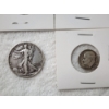Image 4 : Four United States 90% Silver Coins Ft. Three Roosevelt Dimes & One Walking Liberty Half ~ $0.80 FV