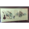 Image 2 : Large Beautifully Framed  32" x 53" Signed "DeShon" Watercolor - Floral Still Life