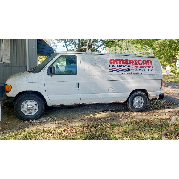 Offering As Is: Ford Cargo Van w Front Protective Divider & Bins In Rear Compartment - See Details!