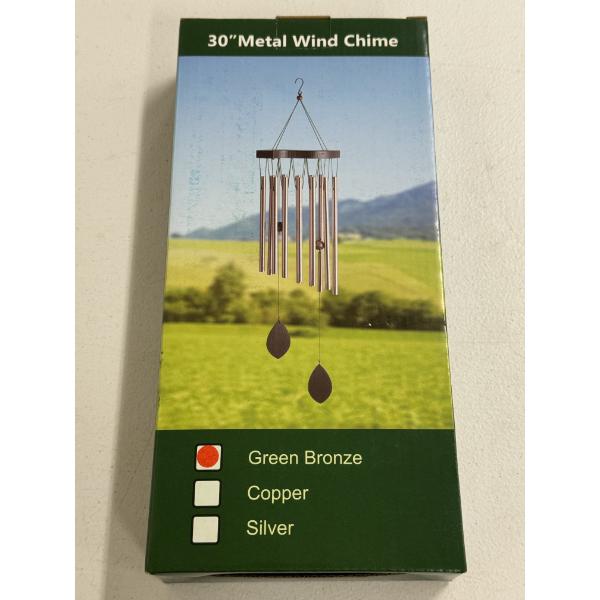 30" Green Bronze Metal Wind Chime - Brand New In The Box 