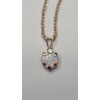Image 3 : 10K Gold Pendant With Heart Cut Fire Opal On Gold Filled 18" Chain - See Description For Weights