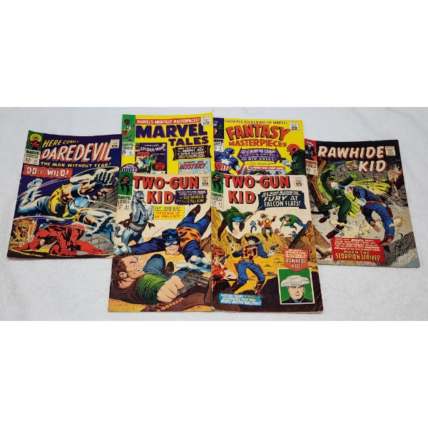 Six Assorted Marvel Comics Including Daredevil, Two-Gun Kid, Rawhide Kid & More Dating Back to 1960'