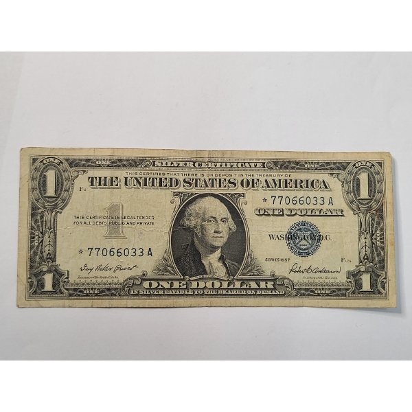 United States 1957 STAR $1 Silver Certificate With Priest And Anderson Signatures