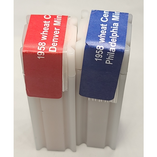 SEALED Rolls Of 1958 Philadelphia Mint & 1958 Denver Mint Lincoln Wheat Cents - Face Value: $1.00