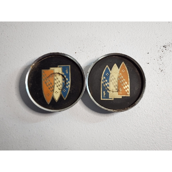 2 Vintage Buick Wheel Center Cap Emblem Badge Decal Hubcap Insert