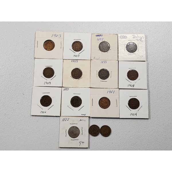 x15 Assorted Years United States Indian Head Cents