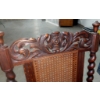 Image 6 : Important Antique Intricately Worked Tall Cane Seat & Backed Wooden Arm Chair 2nd of 2 Offered 