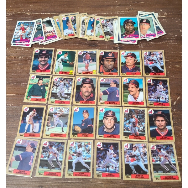 Near Mint 1980's Cleveland Indians Topps Tiffany Baseball Trading Cards - All in Card Sleeves
