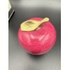 Image 5 : Happy Holidays Christmas Tin & Vintage Red Marble Apple Paperweight with Brass Stem 