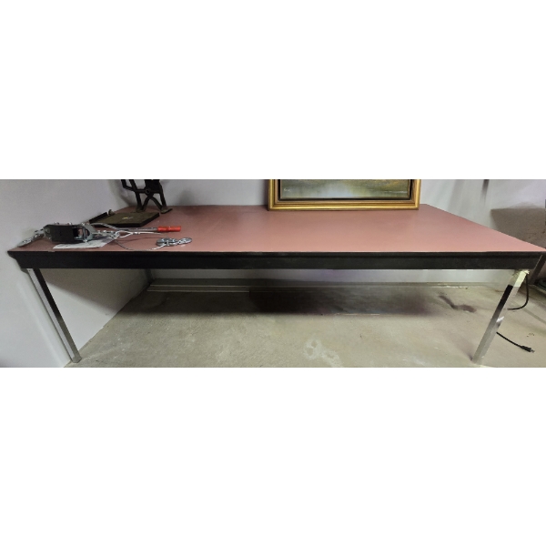 3'x8' Table with Metal Frame - Very Sturdy - 29" - Contents Not Included - Located in Basement