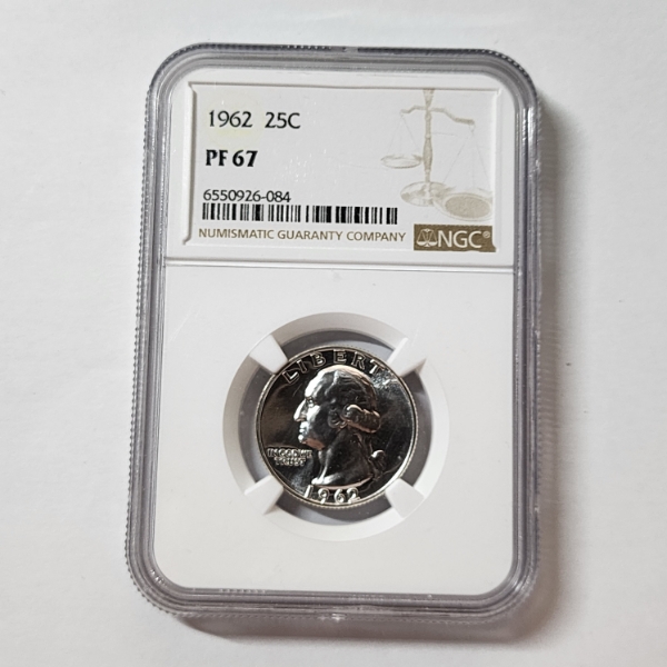 NGC PF 67 U.S. 1962 90% Silver Washington Quarter 