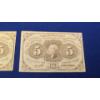 Image 3 : Two FR-1230 First Issue 5 Cents Fractional Postage Currency Straight Edges With Monogram