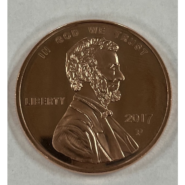 Lincoln Copper U.S. Union Shield Round 1AVDP .999 Fine