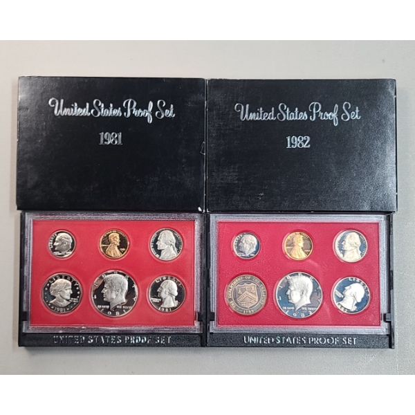 1981 & 1982 United States Proof Coin Sets 