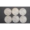 Image 1 : (6) Assorted Years/Mint Marks U.S 90% Silver Walking Liberty Half Dollars - Face Value: $3.00