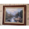 Image 1 : Pickup In Canton - THOMAS KINCADE Framed 22 x 28 Scenic Artwork On Textured Canvas Board