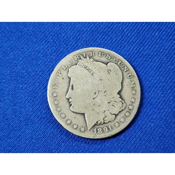 1891- O Morgan Silver Dollar 