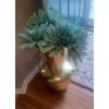Image 2 : 24" X 12" Brass Vase & Artificial Aloe Plant - See Pics